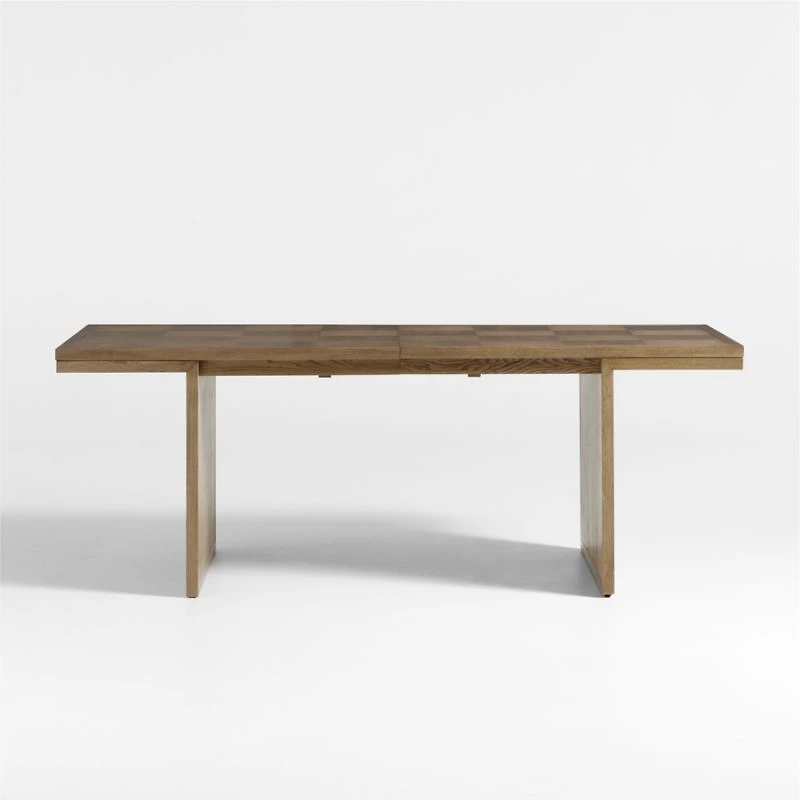 Pierre 82"-101" Light Brown Oak Wood Extendable Dining Table