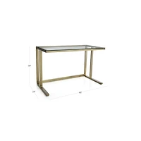 Pilsen Brass Desk with Glass Top