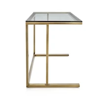 Pilsen Brass Desk with Glass Top