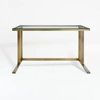 Pilsen Brass Desk with Glass Top