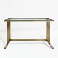 Pilsen Brass Desk with Glass Top