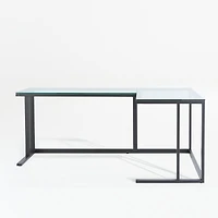 Pilsen Graphite L-Shaped Desk with Glass Top