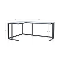 Pilsen Graphite L-Shaped Desk with Glass Top
