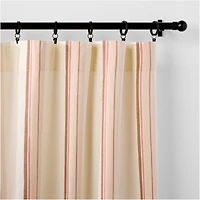 Yarn Dyed Pink Stripe Organic Cotton Curtain Panel 96"