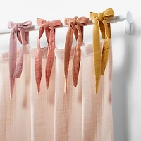 84" Pink Tie Muslin Organic Cotton Curtain Panel