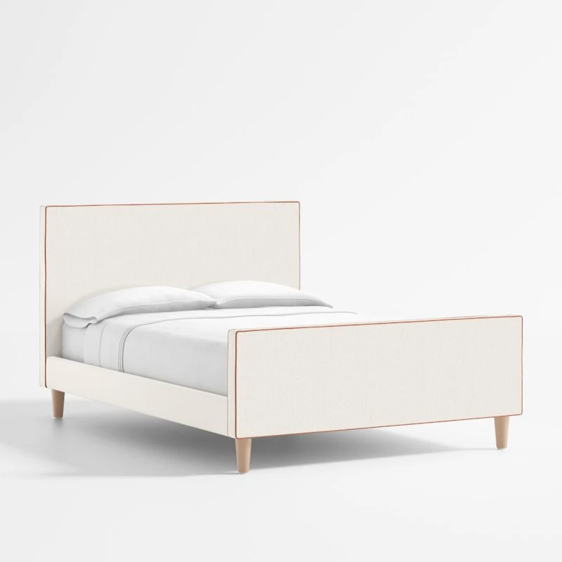 Pipeline Kids Pearl White Full Upholstered Bed