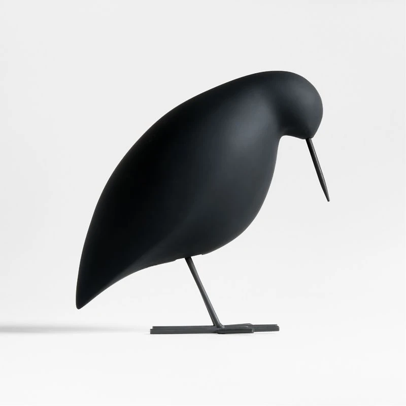 Piper Black Concrete Decorative Bird Sculpture