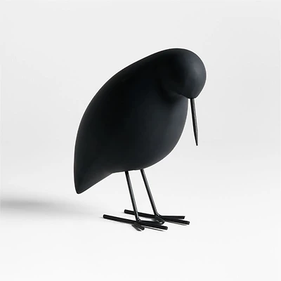 Piper Black Concrete Decorative Bird Sculpture