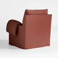Piper Rust Slipcovered Nursery Glider Chair with Wood Base