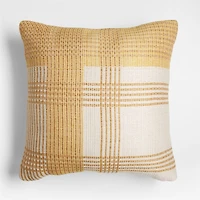 Savannah Yellow 20"x20" Plaid Outdoor Throw Pillow