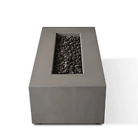 Plateau Stone and Cement Rectangle Outdoor Natural Gas Fire Pit Table