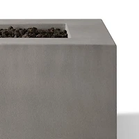 Plateau Stone and Cement Rectangle Outdoor Natural Gas Fire Pit Table