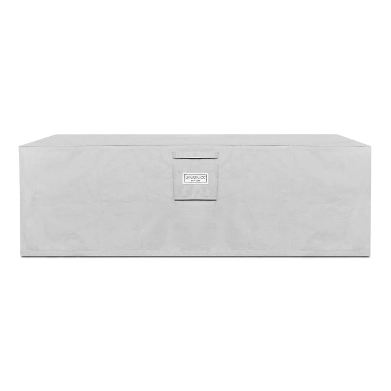 Plateau Stone and Cement Rectangle Outdoor Natural Gas Fire Pit Table