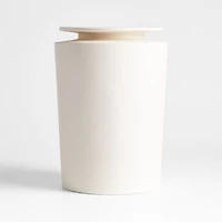 Plateia Medium White Earthenware Vase 12"