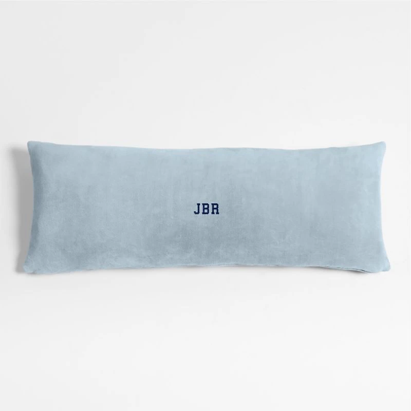 Plush 54x20 Sky Blue Bed Body Pillow Cover