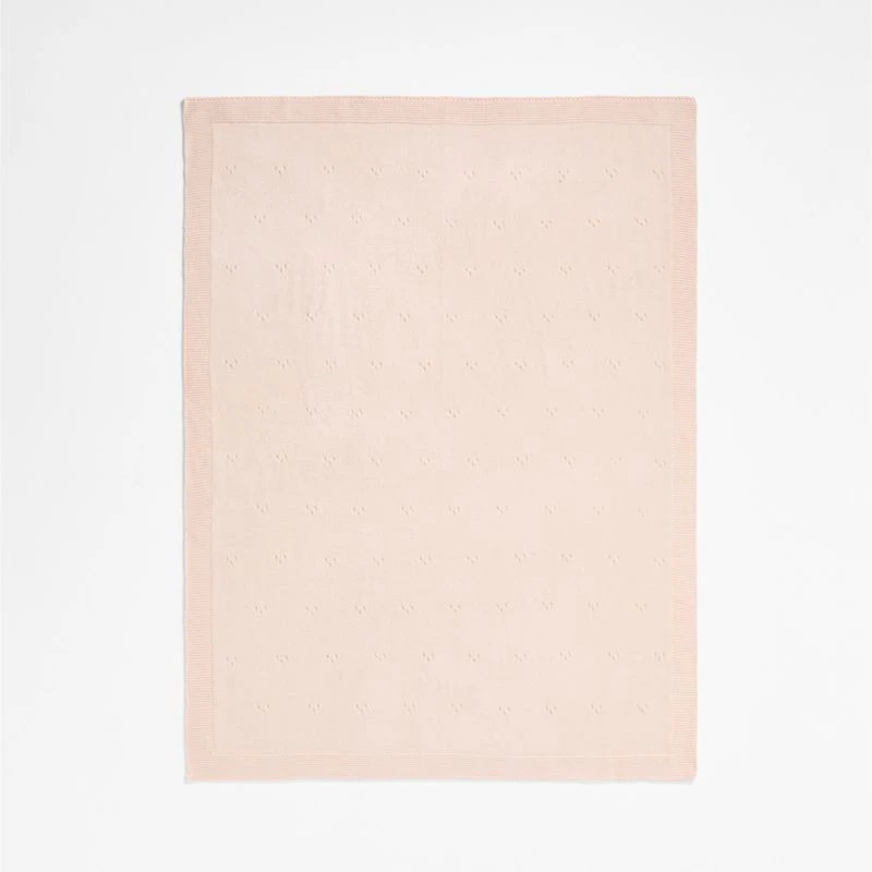 Pointelle Knit Elegant Pink Baby Stroller Blanket