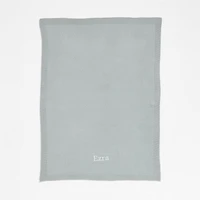Pointelle Knit Mist Blue Baby Stroller Blanket
