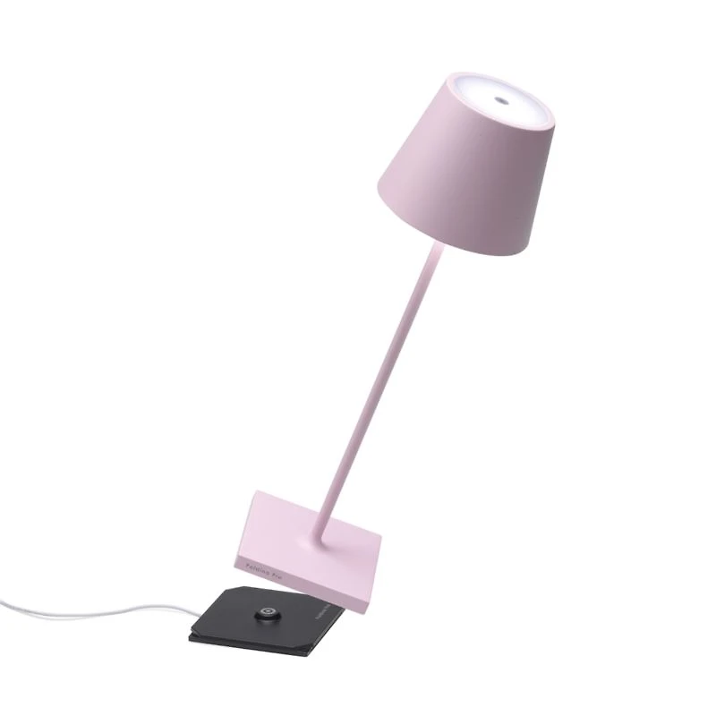 Poldina Pro Pink Metal Table Lamp by Zafferano America 15"