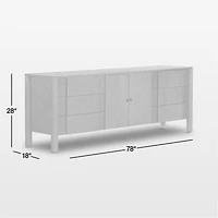 Pollard 78" Tan Oak Wood Storage Media Console