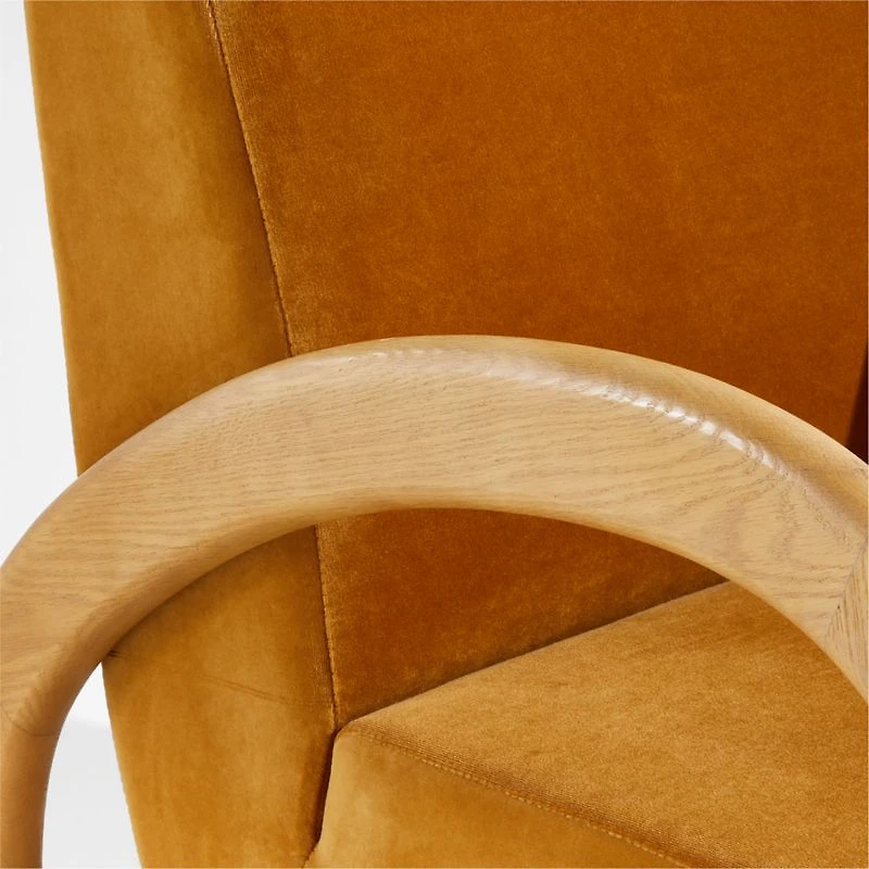 Pollie Marigold Velvet Nursery Rocking Chair