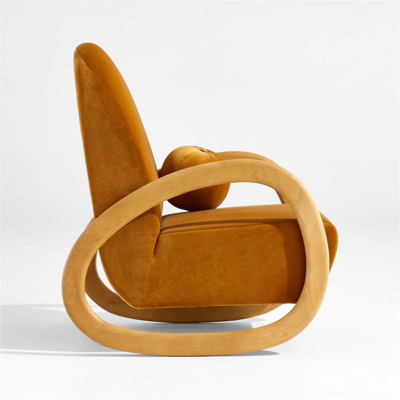 Pollie Marigold Velvet Nursery Rocking Chair