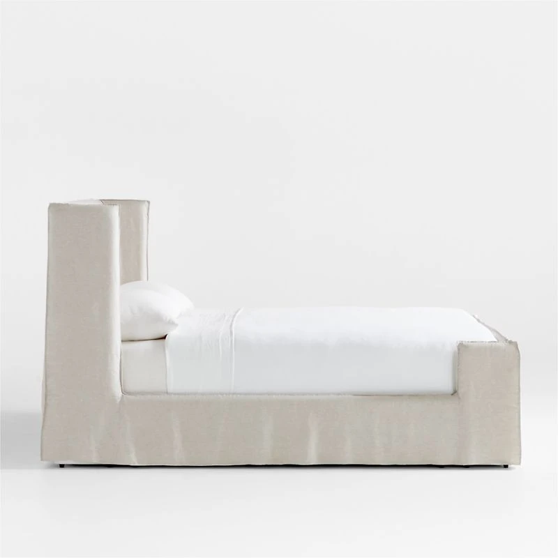 Positano Oatmeal Ivory Slipcovered King Bed