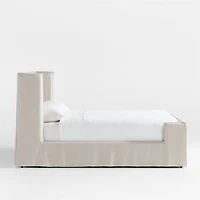 Positano Oatmeal Ivory Slipcovered King Bed