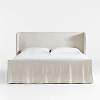 Positano Oatmeal Ivory Slipcovered King Bed