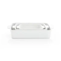 White Potluck Baking Dishes Set of Three