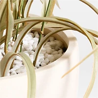 Large Potted Faux Grass in White Pot