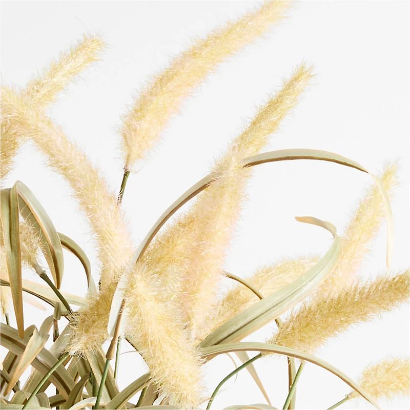 Large Potted Faux Grass in White Pot