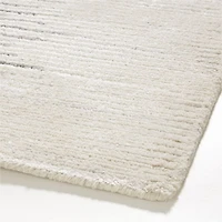 Prague Wool and Viscose Hand-Knotted Ombre Ivory Area Rug 6'x9'