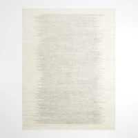 Prague Wool and Viscose Hand-Knotted Ombre Ivory Area Rug 6'x9'