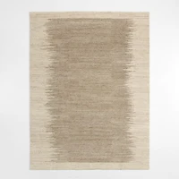 Prague Wool and Viscose Hand-Knotted Ombre Sand Brown Area Rug 6'x9'