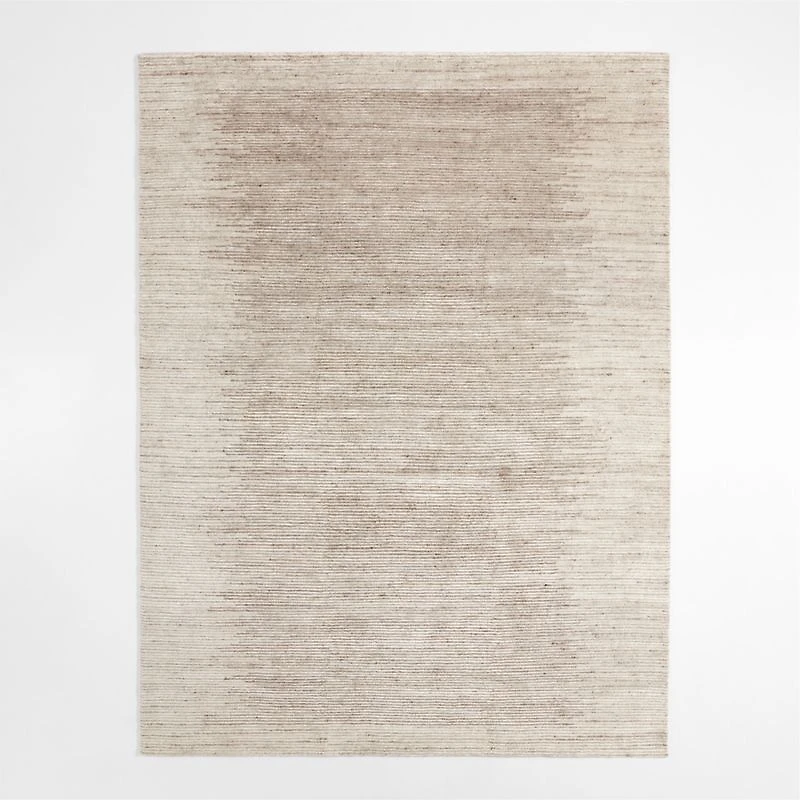 Prague Wool and Viscose Hand-Knotted Ombre Taupe Brown Area Rug 12'x15'