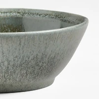 Prairie Moss Green Recycled Stoneware Cereal Bowls, Set of 8