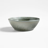 Prairie Moss Green Recycled Stoneware Cereal Bowls, Set of 8