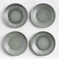 Prairie Moss Green Recycled Stoneware Dinner Plates, Set of 8