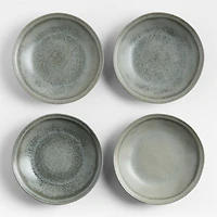 Prairie Moss Green Recycled Stoneware Low Bowl