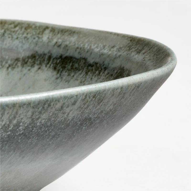 Prairie Moss Green Recycled Stoneware Serving Bowl