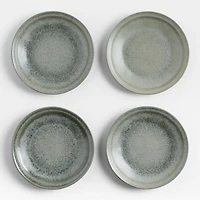 Prairie Moss Green Recycled Stoneware Salad Plates, Set of 8