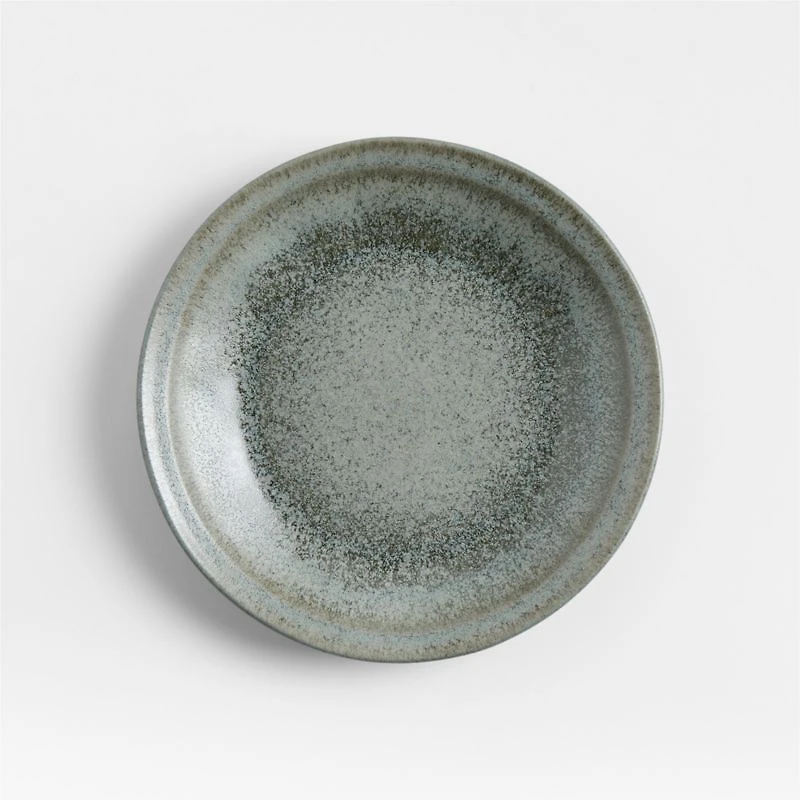 Prairie Moss Green Recycled Stoneware Salad Plates, Set of 8