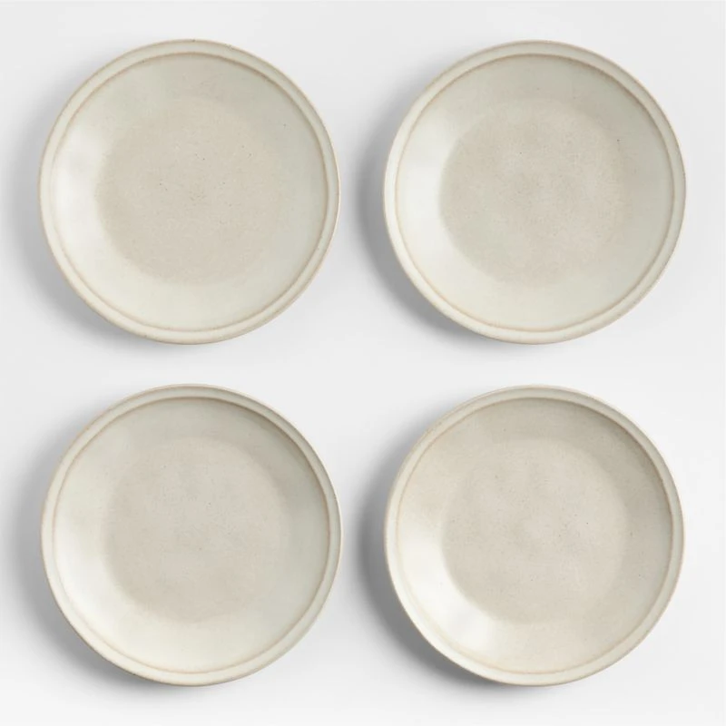 Prairie Natural Recycled Stoneware Dinner Plates, Set of 8