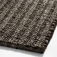 Prato Performance Wool Black Area Rug 6'x9'