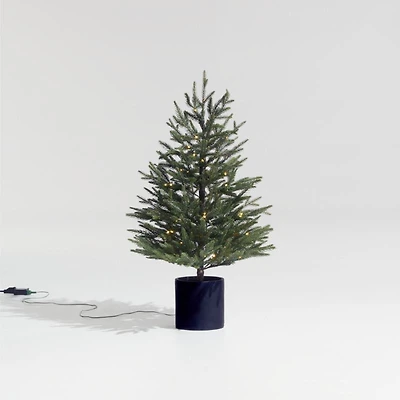 Potted Faux Norway Spruce Pre-Lit LED Tree with White Lights 3'