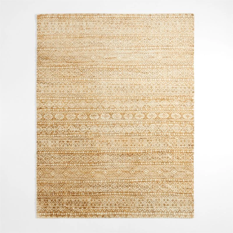 Provence Jute and Wool Hand-Knotted Ivory Area Rug 10'x14'