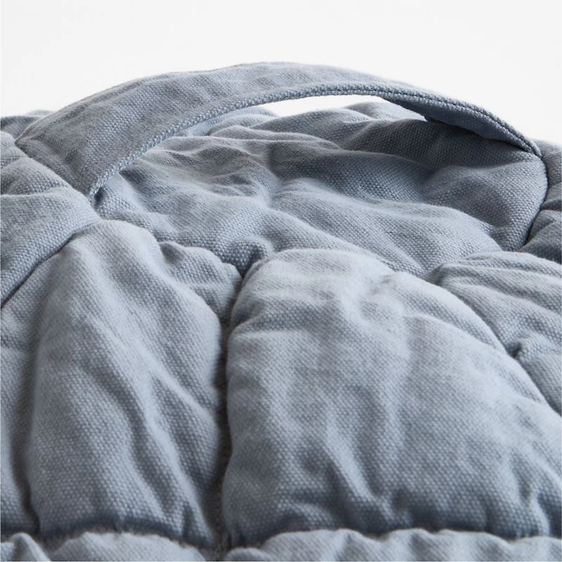 Smoke Blue Small 30" Puffy Kids Bean Bag Chair Cover