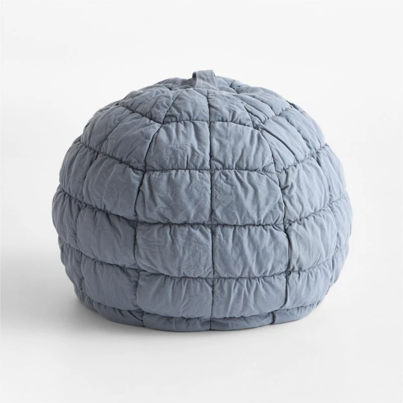Smoke Blue Small 30" Puffy Kids Bean Bag Chair Cover