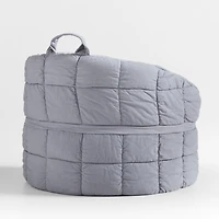 Large Smoke Blue Kids Puffy Lounge Barrel Chair Cover