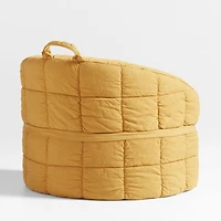 Large Savannah Yellow Kids Puffy Lounge Barrel Chair Cover